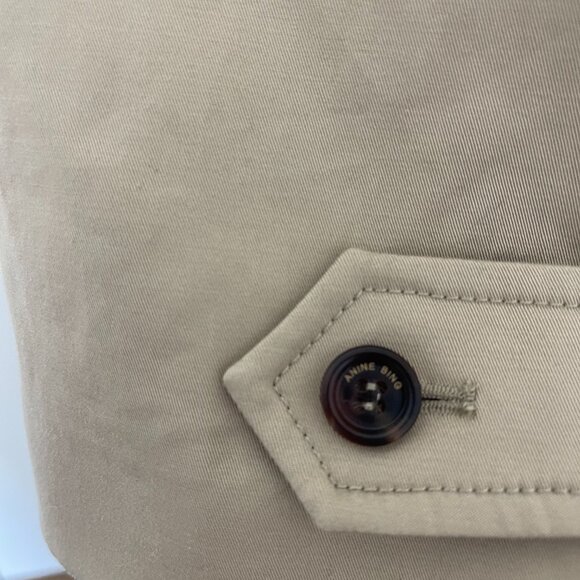 Anine Bing Randy Oversized Trench Coat in Beige Size Medium with Marker Spots - Picture 5 of 16